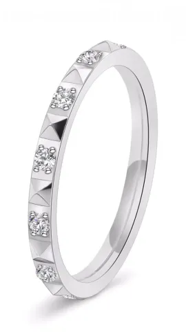 Anillo acero inoxidable zirconia cúbica